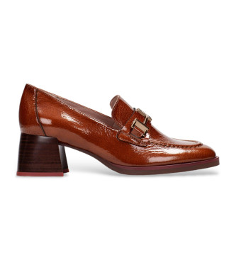 Hispanitas para mujer. HI243590 Zapatos de tacón de piel tiras marrón (40), 3 a 5cm, Ninguno, Casual