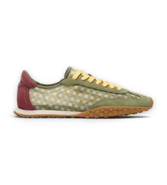 HOFFvoor vrouwen. 12661043 Leren Sneakers Bridge Vichy groen (37), Leer, Plat, Veters, Casual