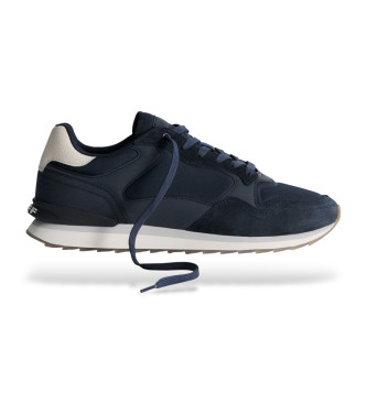 HOFFvoor mannen. 22402601 Leren sneakers City marine (45), Leer, Plat, Veters, Casual, Marineblauw