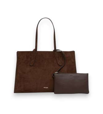 HUGO para mujer. 50573274 Bolso tote Cymbeline marrón oscuro (OSFA), Casual, Poliéster