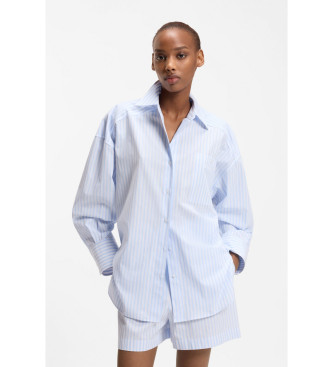 HUGO para mujer. 50559532 Camisa Eustyna azul (S), Casual, Algodón, Manga larga