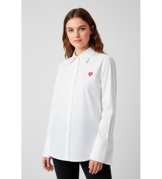 HUGO para mujer. 50556398 Camisa relaxed fit blanco (40), Casual, Algodón, Manga larga