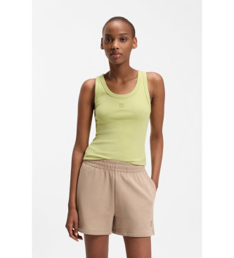 HUGO para mujer. 50514489 Camiseta Datamia amarillo verdoso (S), Casual, Algodón, Sin mangas / Tirantes