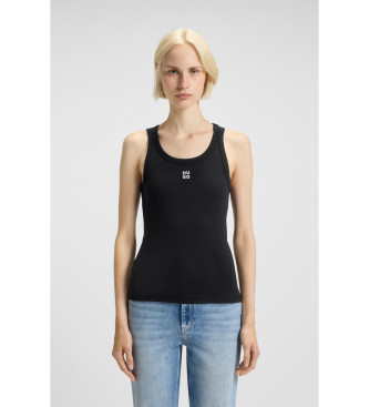 HUGO para mujer. 50514489 Camiseta Datamia negro (L), Casual, Algodón, Sin mangas / Tirantes