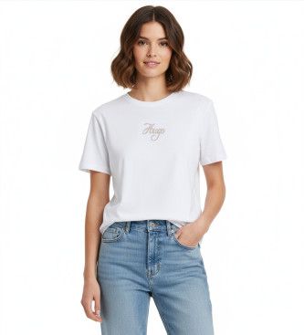 HUGO para mujer. 50550117 Camiseta Destrel blanco (L), Casual, Algodón, Manga corta