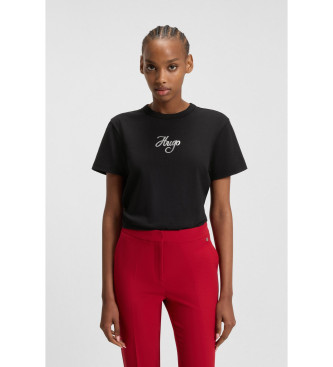 HUGO para mujer. 50550117 Camiseta Destrel negro (S), Casual, Algodón, Manga corta