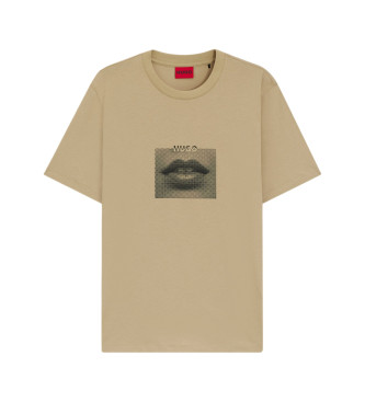 HUGO para hombre. 50544496 Camiseta Deterni beige (S), Casual, Algodón, Manga corta