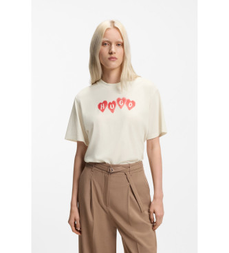 Hugo Para Mujer. 50561164 Camiseta Vintage Beige (S), Casual, AlgodóN, Manga Corta-image