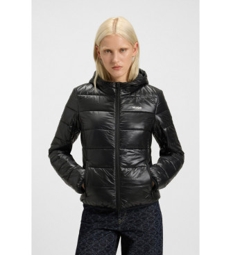 HUGO para hombre. 50473676 Chaqueta acolchada repelente al agua negro (XL), Casual, Poliamida