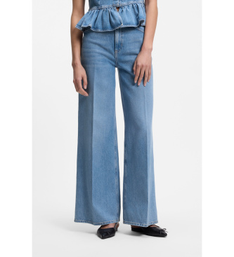 HUGO para mujer. 50563527 Jeans de pernera ancha en denim azul (30/32), Casual, Algodón