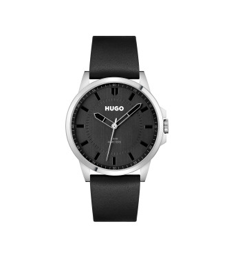HUGO para hombre. 1530188 Reloj Analógico con correa de piel First negro (OSFA), Casual