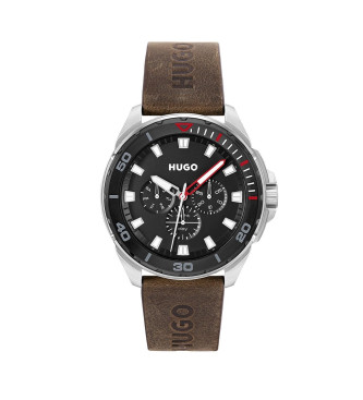 HUGO para hombre. 1530285 Reloj Analógico con correa de Piel Fresh negro (OSFA), Casual