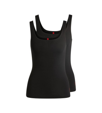 HUGO para mujer. 50469682 Set 2 Camisetas Twin negro (L), Homewear, Algodón, Sin mangas / Tirantes