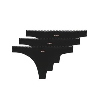 HUGO para mujer. 50566737 Set 3 Tangas Micro negro (L), Homewear, Poliamida