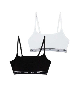 HUGO para mujer. 50545691 Set de 2 Sujetadores con Logo blanco, negro (S), Homewear, Algodón