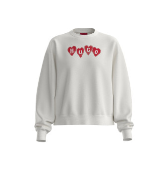 HUGO para mujer. 50555824 Sudadera de felpa Deroxina beige (XS), Blanco, Casual, Algodón