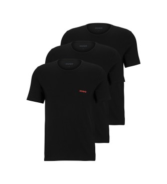 HUGO para hombre. 50493972 Pack 3 Camisetas Interiores Algodón negro (XXL), Casual, Homewear, Manga corta