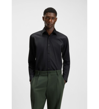 HUGO para hombre. 50519812 Camisa modern fit en popelín negro (43), Casual, Fiesta, Algodón, Clásico, Manga larga