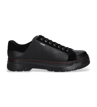 HUGO para hombre. 50552620 Zapatos de piel Urian negro (43), Plano, Cordones, Casual