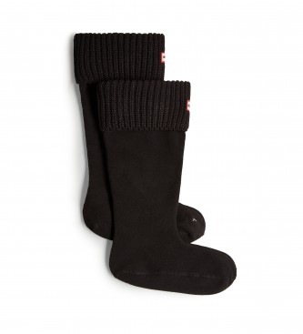 Hunter para mujer. H23UAS3413RPY Calcetines Half Cardigan Tall Boot Sock negro (L), Casual, Poliéster Reciclado, Hunter outlet 2024.