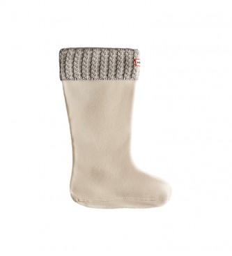 Hunter para mujer. Calcetines Short Mini Cable beige, gris Hunter