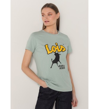Lois Jeans para mujer. 422042139 Camiseta de manga corta print verde (S), Casual, Algodón, Lois Jeans outlet 2024.