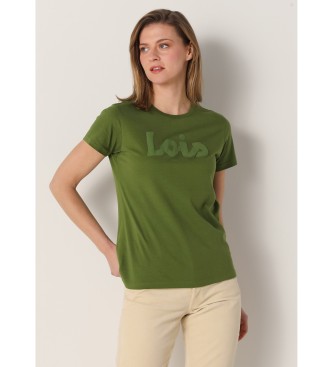 Lois Jeans para mujer. 422052140 Camiseta de manga corta puff print verde (S), Casual, Algodón, Lois Jeans outlet 2024.