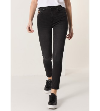 Lois Jeans para mujer. 201082408 Jeans Skinny Tiro medio negro (36), Casual, Algodón, Lois Jeans outlet 2024.
