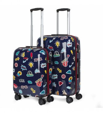 ITACA unisex. 702200-01 Juego de Maletas Infantil Juvenil de Viaje Marino -55x40x20 / 65x44x25 cm- (OSFA), Casual, ABS/Policarbonato, Median