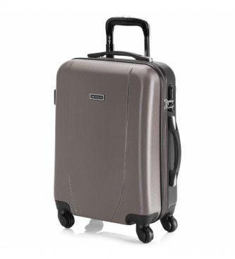ITACA unisex. 71150-03 Maleta Cabina De Viaje Corto Rígida 4 Ruedas Trolley 71150 Champagne -55X38X20Cm- (OSFA), Marrón, Casual, ABS/Policar