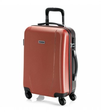 ITACA unisex. 71150-08 Maleta Cabina De Viaje Corto Rígida 4 Ruedas Trolley 71150 Coral, Antracita -55X38X20Cm- (OSFA), Rojo, Casual, Gris,