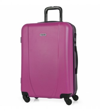 ITACA unisex. 71160-05 Maleta De Viaje Rígida 4 Ruedas Trolley Mediana 71160 Fucsia, Antracita -65X44X24Cm- (OSFA), Casual, Gris, Rosa, ABS/