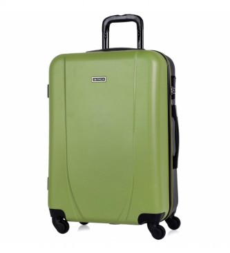 ITACA unisex. 71160-07 Maleta de Viaje Rígida 4 Ruedas Trolley Mediana 71160 pistacho, antracita -65x44x24cm- (OSFA), Casual, Gris, Verde, A
