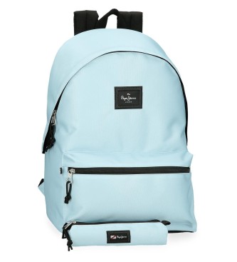 Pepe Jeans unisex. 63292C6 Mochila Aris con estuche azul (OSFA), Casual, Poliéster