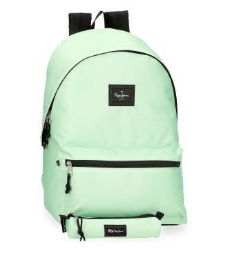 Pepe Jeans unisex. 63292C7 Mochila Aris con estuche verde (OSFA), Casual, Poliéster