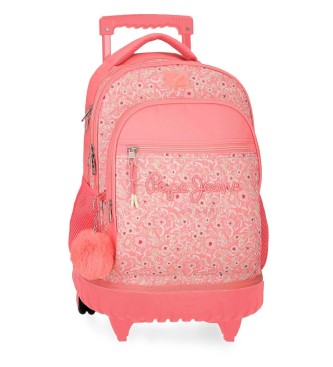 Pepe Jeans para niña. 6922921 Mochila Nahid Compacto rosa (OSFA), Casual, Poliéster, Coral, moda infantil