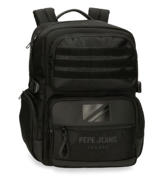 Pepe Jeans unisex. 7062741 Mochila Portaordenador Bromley 24 negro (OSFA), Casual, Poliéster