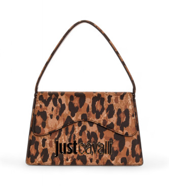 Just Cavalli para mujer. 77RA4BB4_ZS766 Bolso Range Metal Lettering marrón (OSFA), Casual, Animal print, Poliéster, Just Cavalli outlet 2024