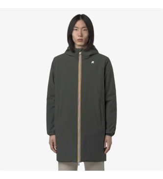 K-way para hombre. K6128WW Chaqueta Jacob ST Warm reversible verde, gris (XL), Casual, Poliéster