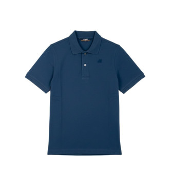 K-way para hombre. K5127BW Polo Amedee Pique azul (S), Casual, Algodón, Manga corta