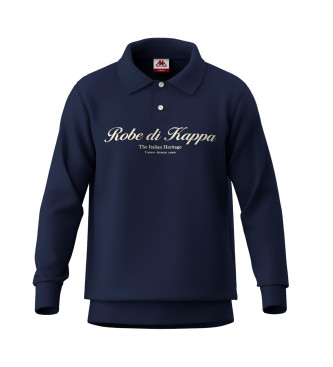 Robe di Kappa para homem. 631373W Pólo casual com logótipo da Marinha (S), Algodão, Manga comprida, Marinho