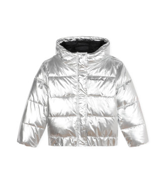 Karl Lagerfeld unisex para niños. Z30233 Anorak acolchado plateado (14Años= 162cm), Plata, Casual, Poliéster, moda infantil, Karl Lagerfeld
