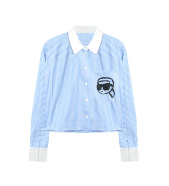 Karl Lagerfeldvoor vrouwen. A1W11037 Ikon blauw shirt (44), Casual, Katoen, Lange mouwen