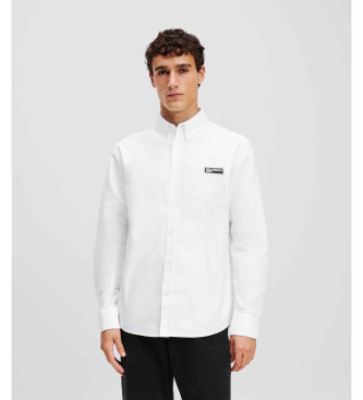 Karl Lagerfeld unisex. A3M16005 Camisa Popelin blanco (S), Casual, Algodón, Clásico, Manga larga