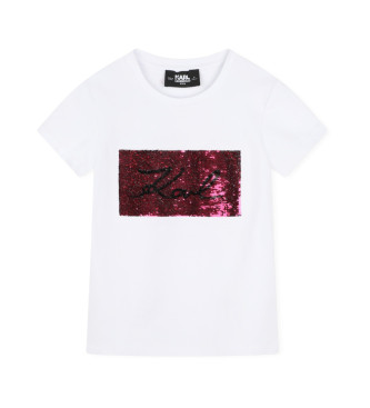 Karl Lagerfeld Para Menina. Z30210 T-Shirt De Manga Curta Branca (6AñOs= 114/119Cm), Branco, Casual, AlgodãO, Moda Infantil-image