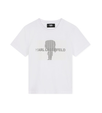 Karl Lagerfeld unisex para niños. Z30239 Camiseta M.c. blanco (10Años= 138cm), Casual, Algodón, Manga corta, moda infantil, Karl Lagerfeld o