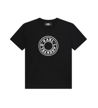 Karl Lagerfeld unisex para niños. Z30235 Camiseta M.c. negro (12Años= 150cm), Casual, Algodón, Manga corta, moda infantil, Karl Lagerfeld ou