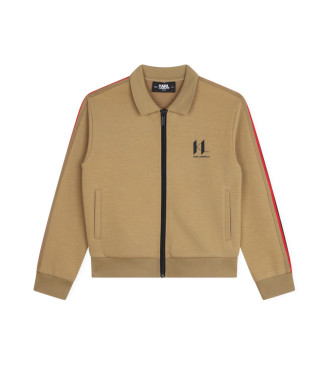 Karl Lagerfeld unisex para niños. Z30256 Cárdigan jogging marrón (16Años= 174cm), Beige, Casual, Poliéster, moda infantil, Karl Lagerfeld ou