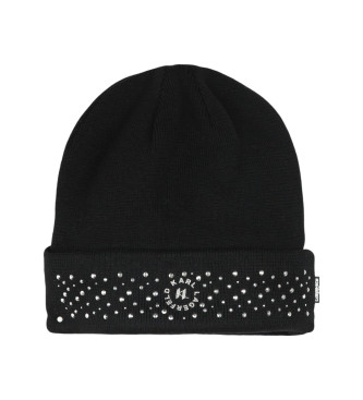 Karl Lagerfeld unisex para niños. Z30330 Gorro de punto negro (14/16 años), Casual, Poliéster, moda infantil, Karl Lagerfeld outlet 2024.