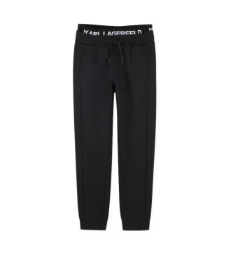 Karl Lagerfeld unisex para niños. Z30263 Pantalón jogging negro (12Años= 150cm), Casual, Poliéster, moda infantil, Karl Lagerfeld outlet 202
